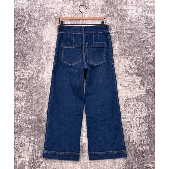 Anthropologie Jeans 27 Womens Pilcro The Skipper High Wide Crop Dark Denim - Picture 2 of 7